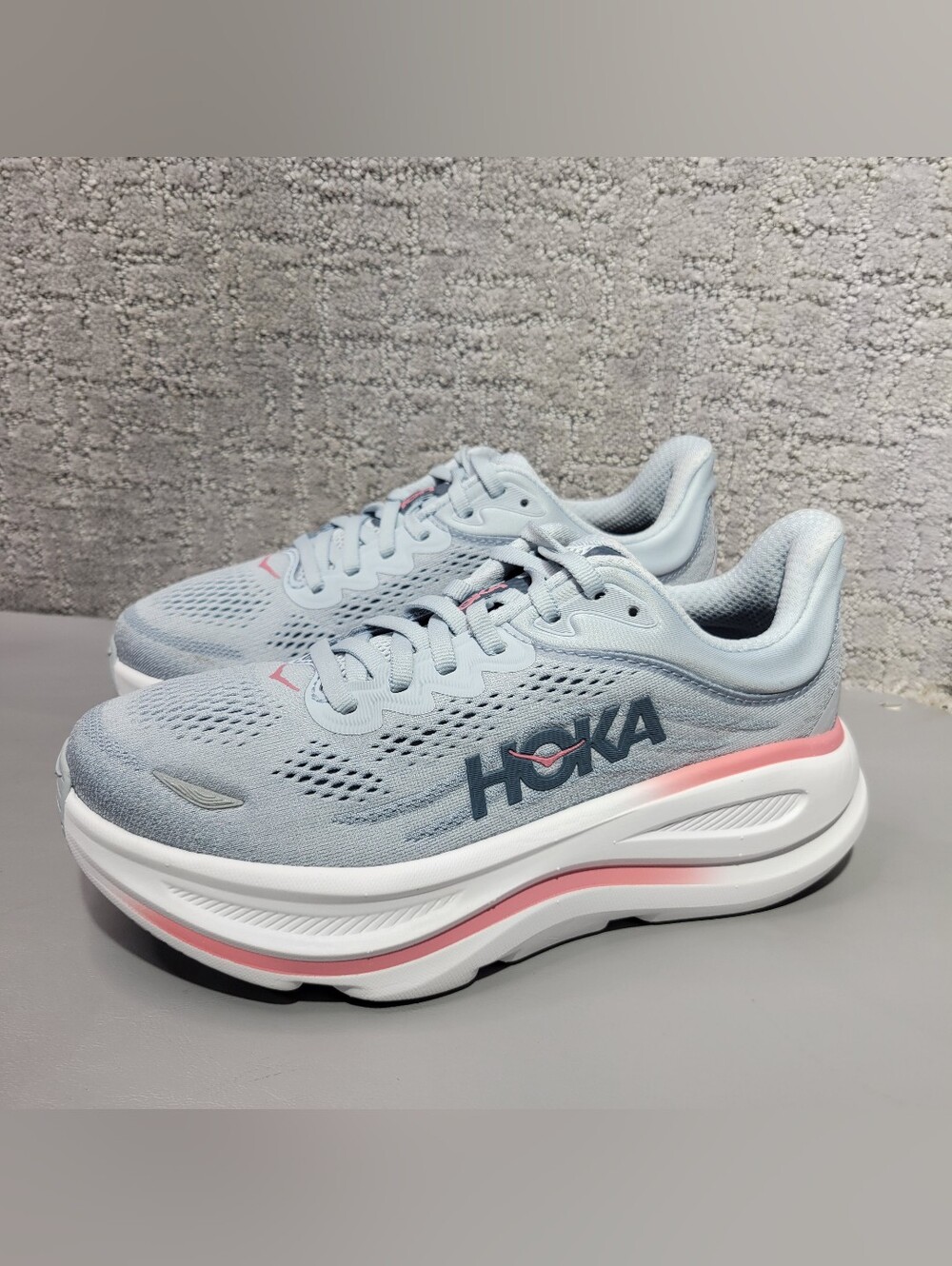 Hoka One One Bondi 9 Wide Women's Size US 5.5D Mineral Blue/Washed Blue Sneakers - Picture 6 of 13